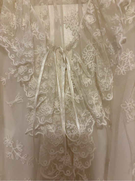 LoveShackFancy Tops - LoveShackFancy Cream Lace Ruffle Blouse